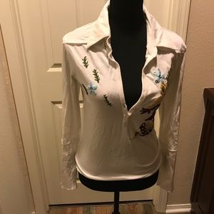 Goa White with Multi Embroidery Boutique Brand Do Many Unique Details Blouse Siz